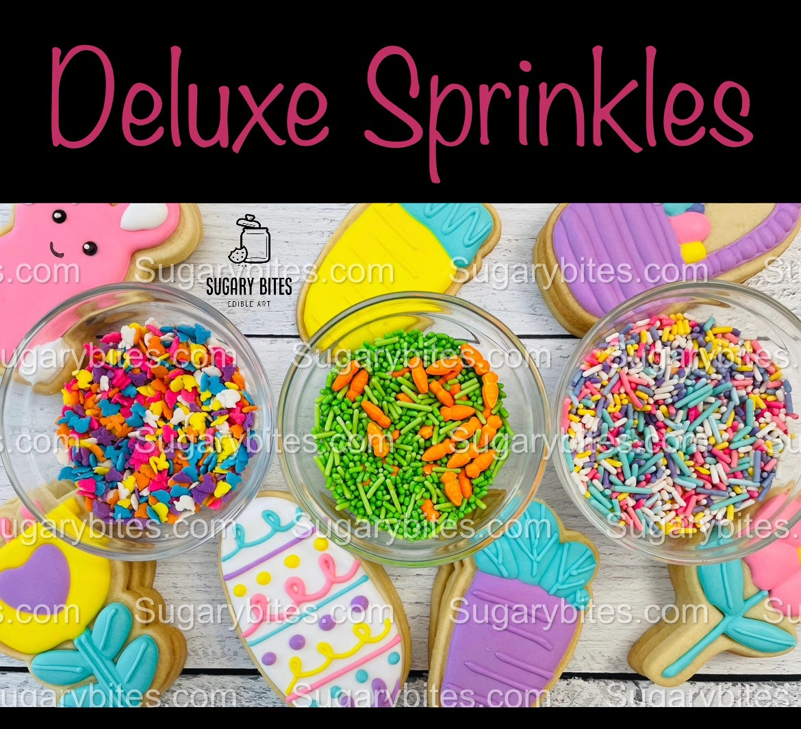 Easter Cookie Decorating Kit, Easter DIY Cookie Kit, **INCLUDES 25 ITEMS** (Large Cookies), Included Deluxe Sprinkles