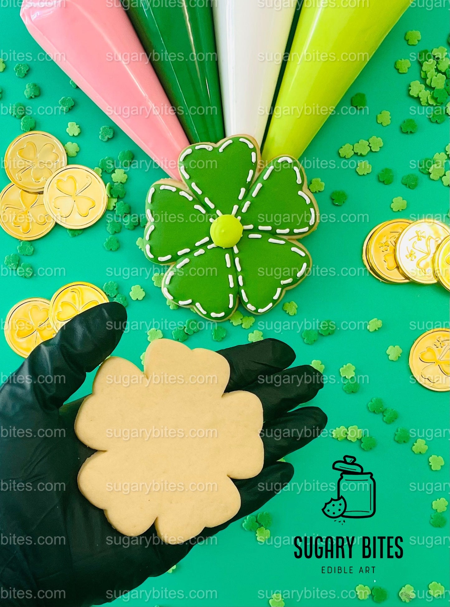 St Patrick’s Day Cookie Decorating Kit, St. Patrick’s Day DIY Cookie Kit, **INCLUDES 24 ITEMS** (Large Cookies), Included Deluxe Sprinkles