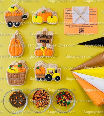 Fall Cookie Decorating Kit, Fall DIY Decorating Cookies Kit, (Large Cookies), **INCLUDES 25 ITEMS**, with 5 Icing Bags and 3 Sprinkles!!!