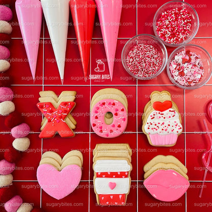 Valentine’s Day Cookie Decorating Kit, DIY Valentine’s Day Cookie Kit, **INCLUDES 24 ITEMS** (Large Cookies), Deluxe Sprinkles Included!!!