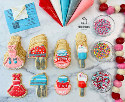 Baking Themed Cookie Decorating Kit, DIY Baking Sugar Cookie Kit, **INCLUDES 24 ITEMS**, (Large Cookies)… with Deluxe Sprinkles!!!