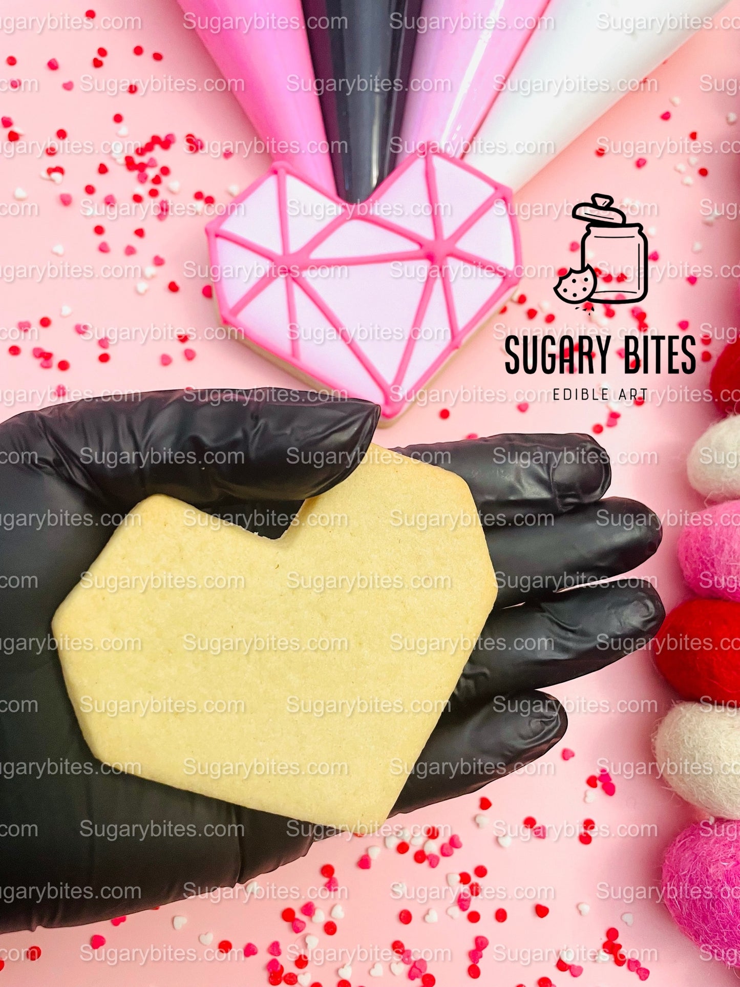 Valentines Cookie Decorating Kit, Heart DIY Cookie Kit, **INCLUDES 24 ITEMS** (Large Cookies), Deluxe Sprinkles Included!!!
