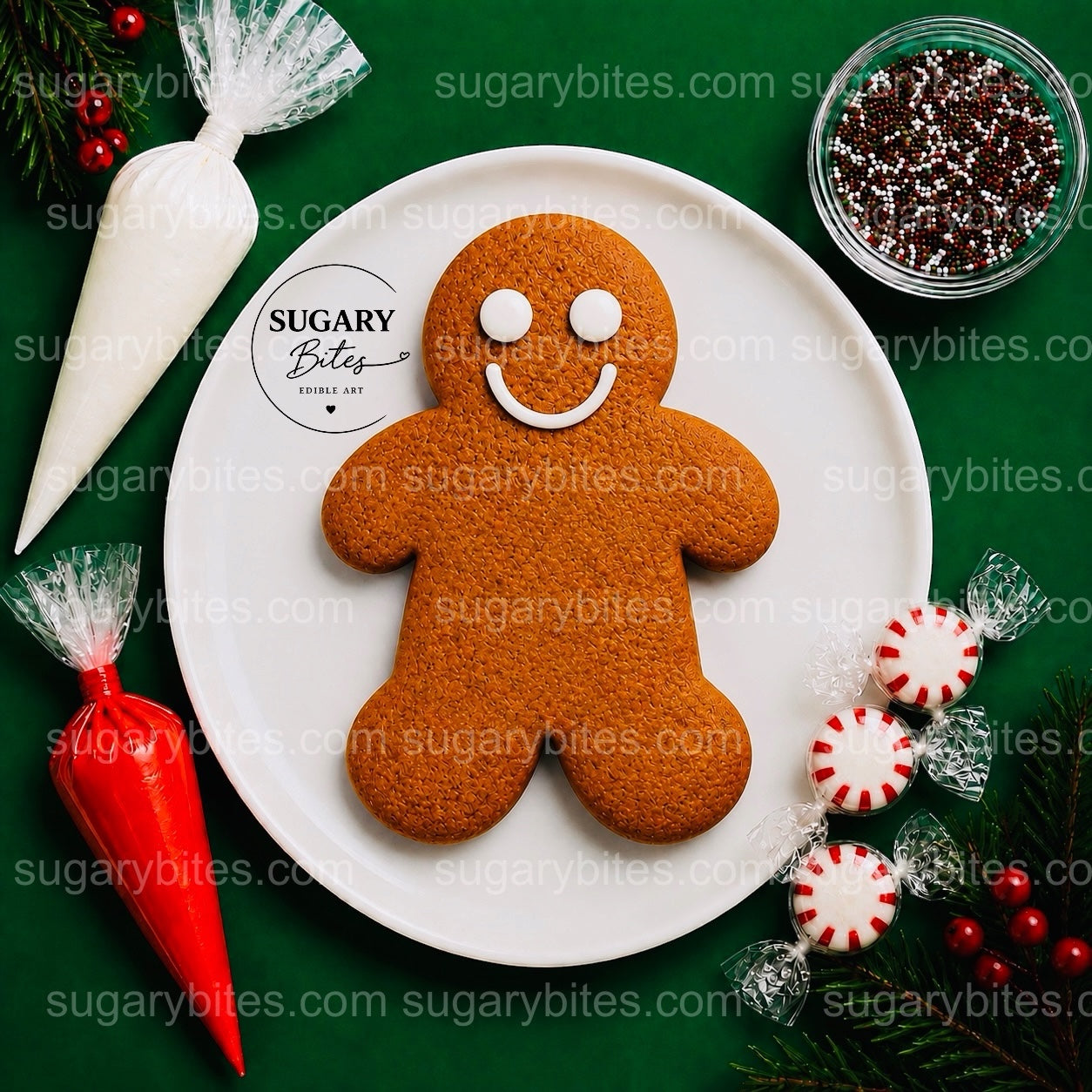 Giant Gingerbread Man Cookie Decorating Kit, 11 Inch Christmas DIY Cookie, Family Holiday Activity, Kids Christmas Gift