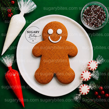 Giant Gingerbread Man Cookie Decorating Kit, 11 Inch Christmas DIY Cookie, Family Holiday Activity, Kids Christmas Gift