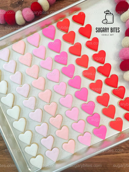 Valentines Day Mini Heart Cookie Packs, MINI Heart Sugar Cookies, Valetines Gift,**SET of 5 BAGS** (35 heart cookies total)
