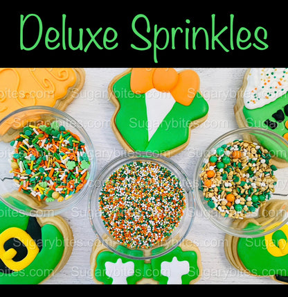 St Patricks Day Cookie Decorating Kit St. Patrick’s Day DIY Cookie Kit, **INCLUDES 23 ITEMS** (Large Cookies), Included Deluxe Sprinkles