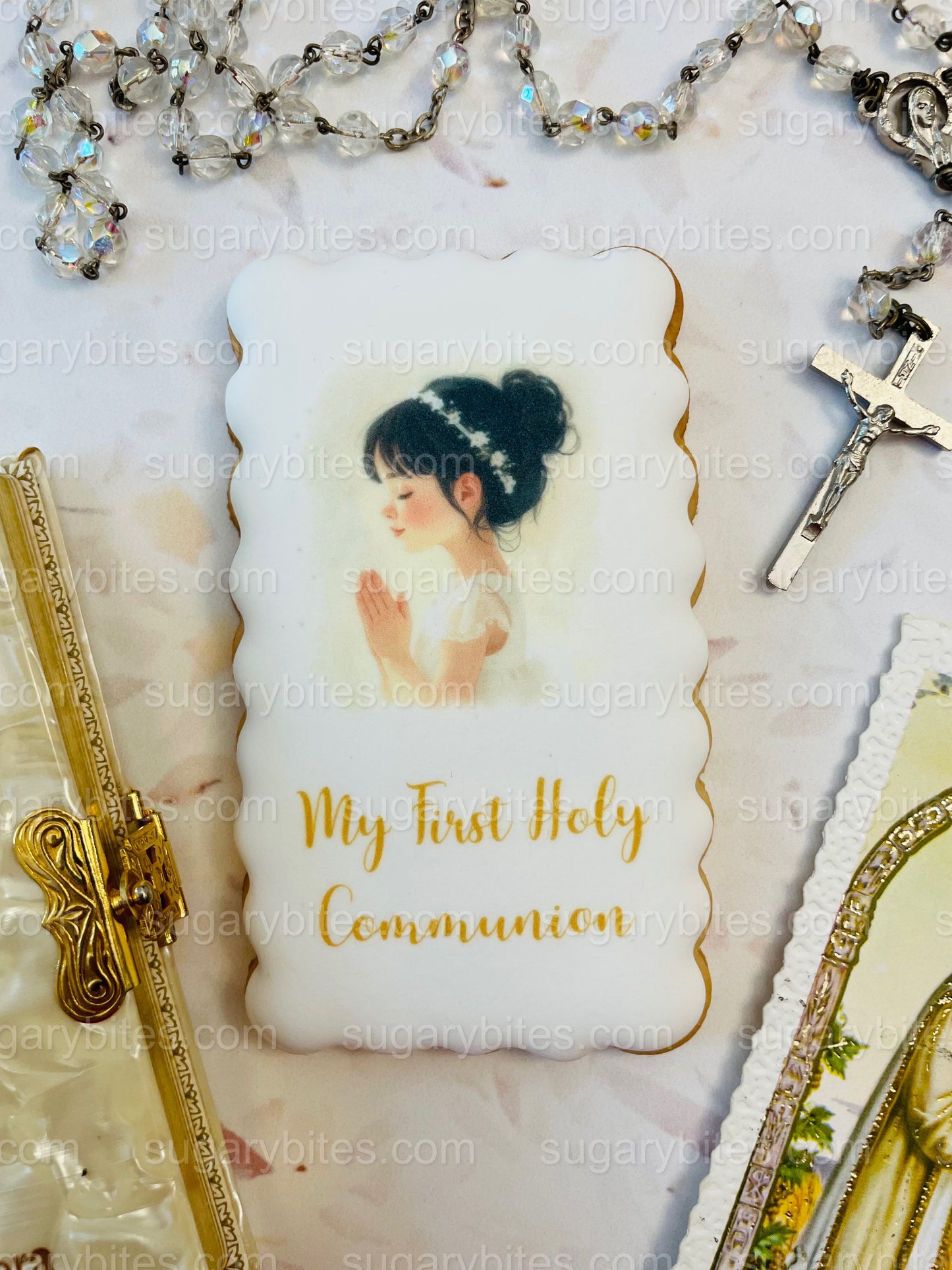 First Holy Communion Decorated Cookies – Handmade Printed Communion Cookies | Personalized Message | Sugar Vanilla or Gluten-Free