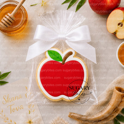Rosh Hashanah Cookies Rosh Hashanah Printed Cookies – Set of 12 Large 4” Apple, Bee, Beehive & Star of David Cookies