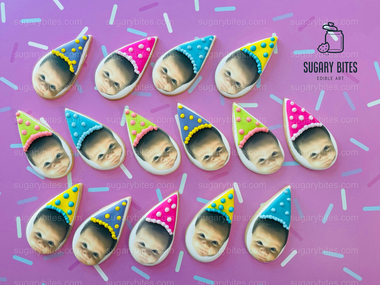 Personalized Face Cookies, Birthday Cookies, Unique Custom Birthday Cookies For Any Events… Set of 12 Custom Face Edible Photo Cookies