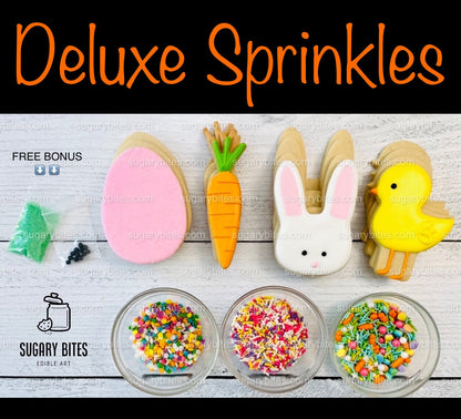 Easter Cookie Decorating Kit, Easter Spring DIY Sugar Cookie Kit, **INCLUDES 28 ITEMS**, (Large Cookies)… with Free Bonus!!!