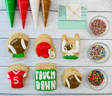 Load image into Gallery viewer, Super Bowl Cookie Decorating Kit, Sport DIY Sugar Cookie Decorating Kit, Baseball Cookie Kit, **INCLUDES 24 ITEMS**, (Large Cookies)
