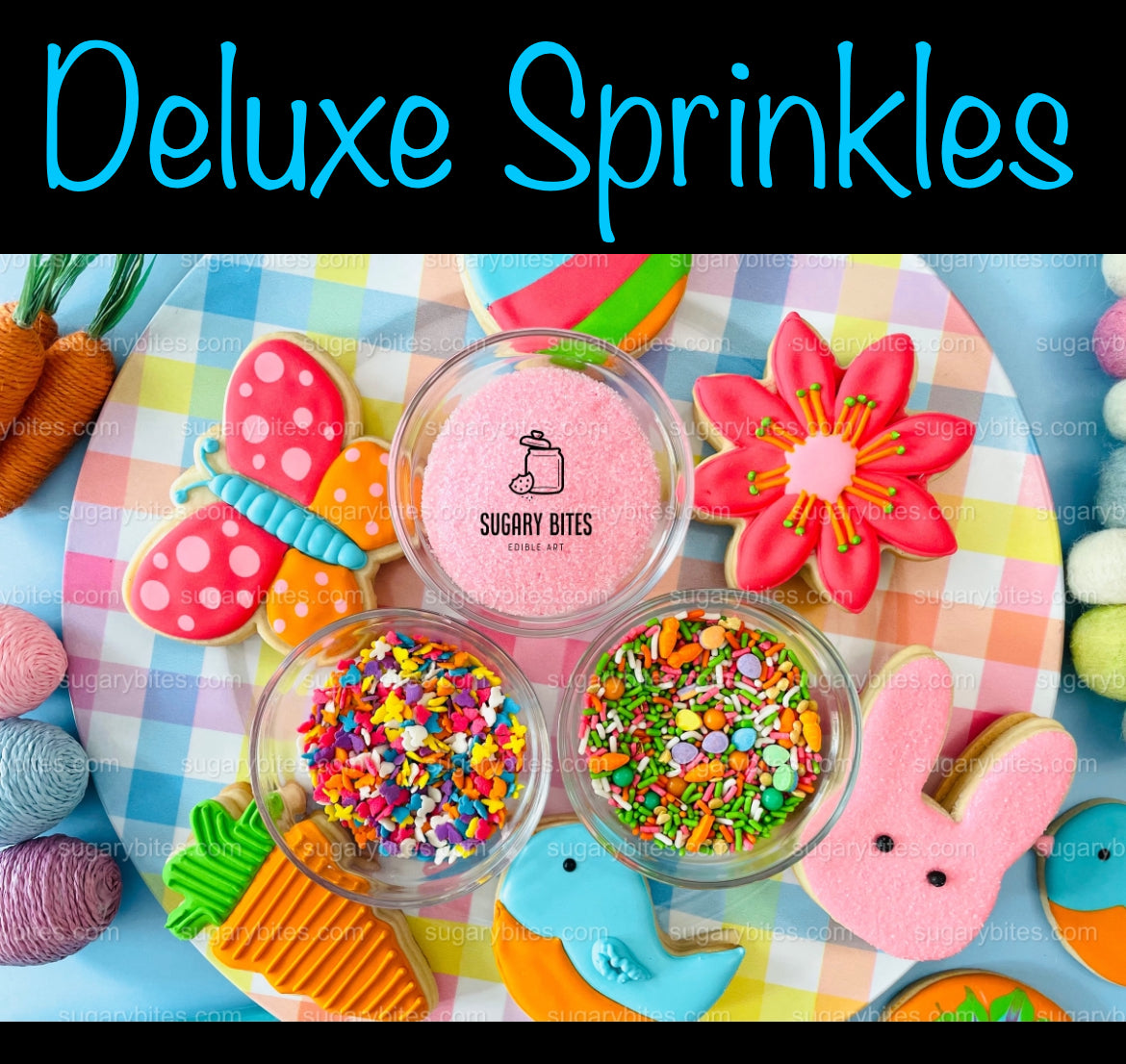 Easter Cookie Decorating Kit, DIY Spring Sugar Cookie Decorating Kit, **INCLUDES 24 ITEMS**, (Large Cookies)… with Deluxe Sprinkles!!!
