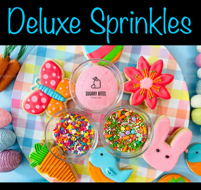 Easter Cookie Decorating Kit, DIY Spring Sugar Cookie Decorating Kit, **INCLUDES 24 ITEMS**, (Large Cookies)… with Deluxe Sprinkles!!!