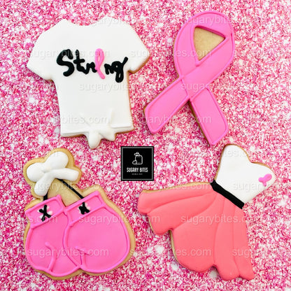 Pink DIY Cookie Kit | Sugar Vanilla Decorate-Your-Own Cookies | Pink Ribbon Fundraiser Gift Set | (Large Cookies) ***INCLUDES 24 ITEMS*** With 4 Icing Bags & 3 Deluxe Sprinkle!!