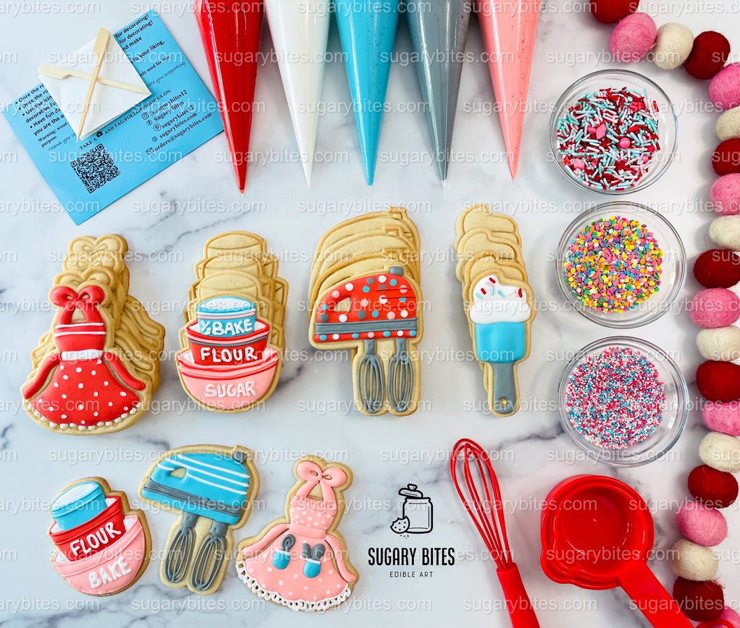 Baking Themed Cookie Decorating Kit, DIY Baking Sugar Cookie Kit, **INCLUDES 24 ITEMS**, (Large Cookies)… with Deluxe Sprinkles!!!