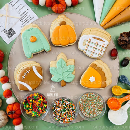 Fall Cookie Decorating Kit – Pumpkin, Pie & Football DIY Cookie Kit