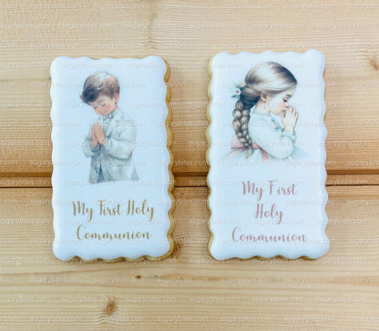 Baptism, Christening, Communion Cookies, First Communion, Custom First Communion, Communion Cookies (12 Decorated Cookies)