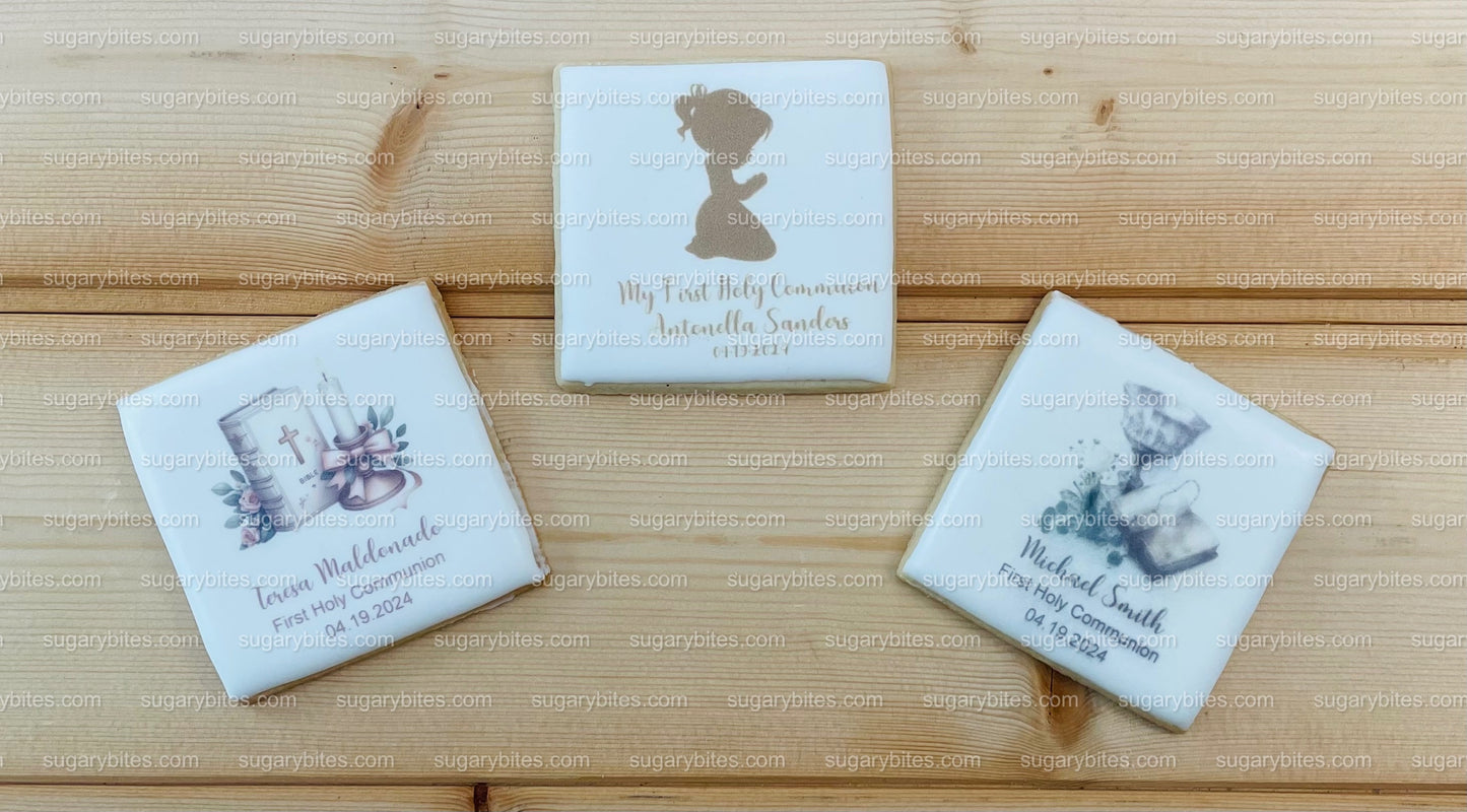 Baptism, Christening, Communion Cookies, First Communion, Custom First Communion, Communion Cookies (12 Decorated Cookies)