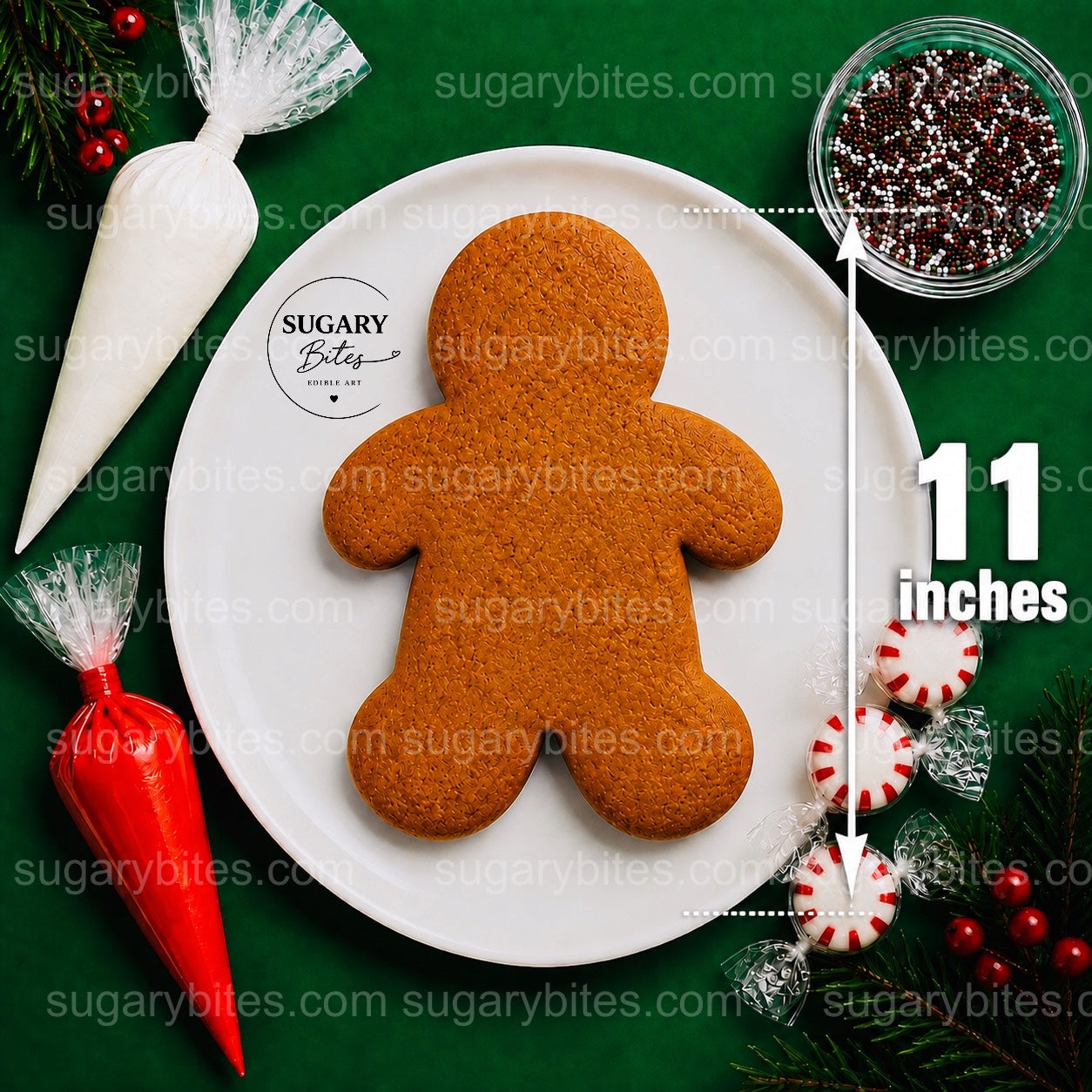 Giant Gingerbread Man Cookie Decorating Kit, 11 Inch Christmas DIY Cookie, Family Holiday Activity, Kids Christmas Gift