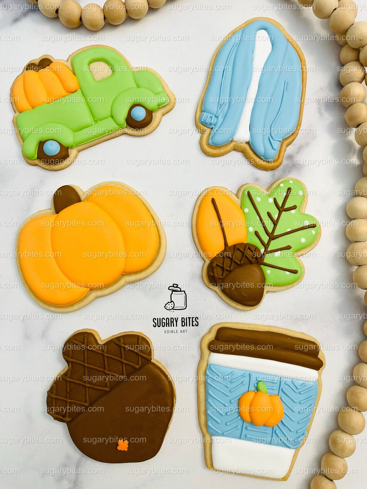 Fall Cookie Decorating Kit, Thanksgiving DIY cookie kit **INCLUDES 24 ITEMS** Zoom Party Favors, Assorted Shaped Cookie Kit, (Large Cookies)
