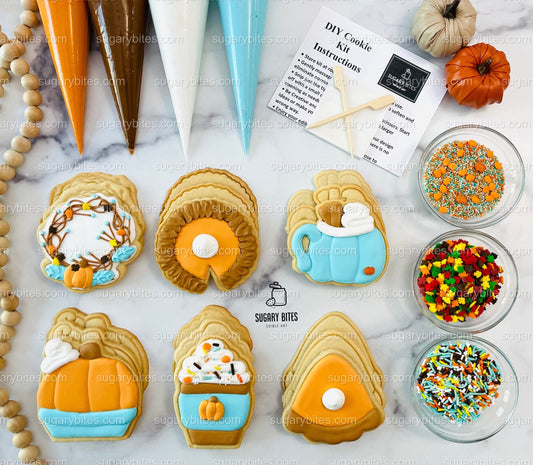 Fall Cookie Decorating Kit, Thanksgiving Cookie Decorating Kit, Fall Cookies, Thanksgiving Cookies ***INCLUDES 24 ITEMS*** (Large Cookies)