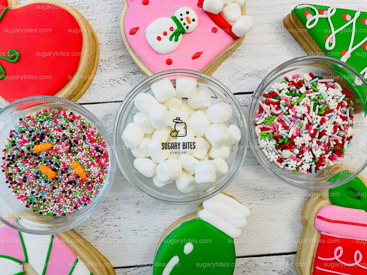 Winter Cookie Decorating Kit, Christmas DIY Cookie Kit, (Large Cookies) ***INCLUDES 24 ITEMS*** With 4 Icing Bags & 3 Deluxe Sprinkle!!!