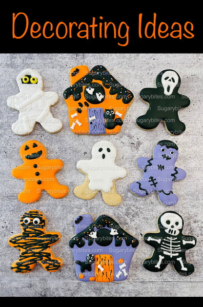 Halloween Cookie Decorating Kit, Halloween DIY Cookie Kit, (Large Cookies) ***INCLUDES 24 ITEMS*** With 4 Icing Bags & 3 Deluxe Sprinkle!