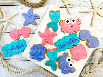 Mermaid Cookies, Mermaid Party, (Large Cookies), includes 12 decorated cookies!