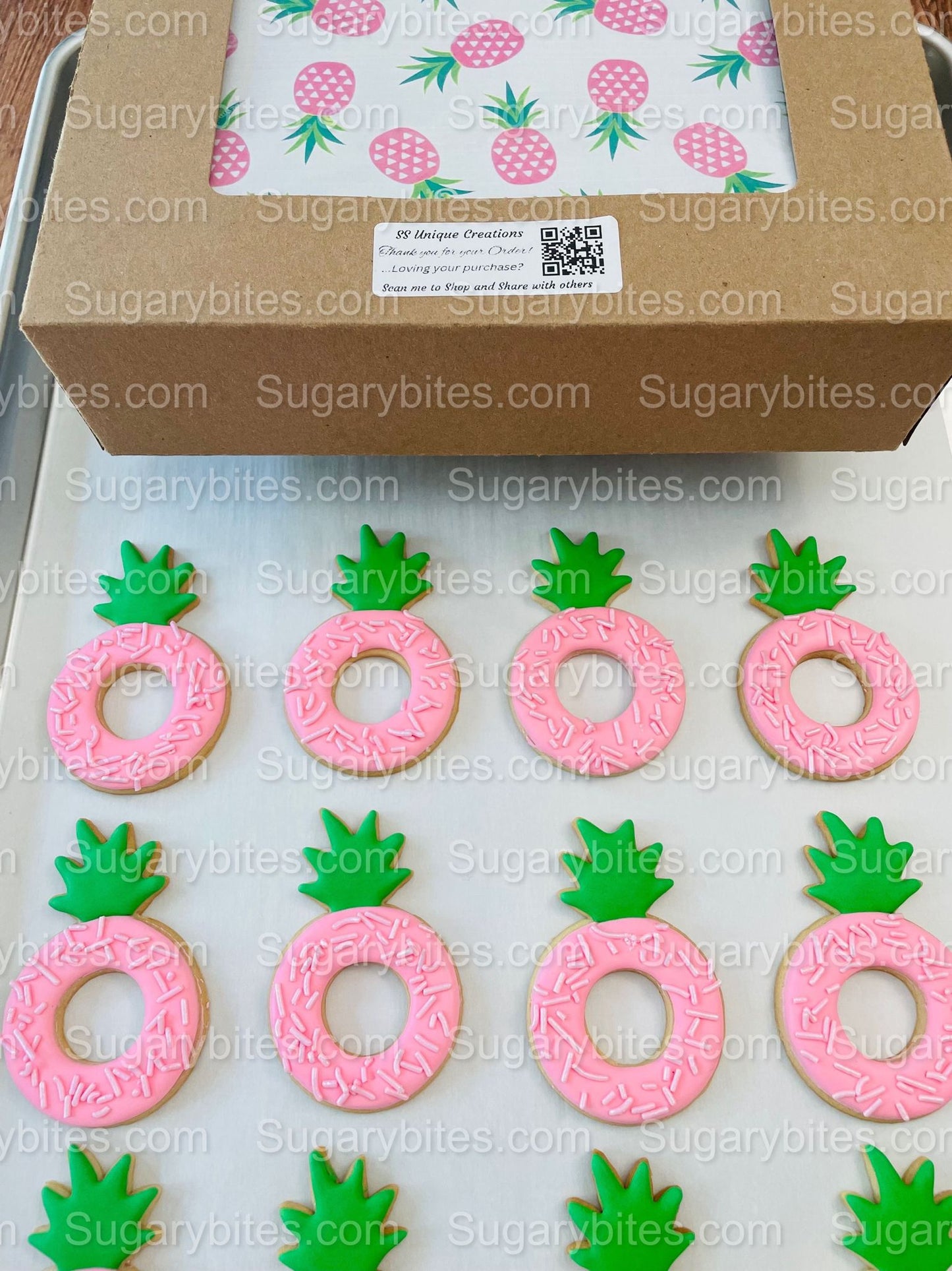Pineapple Cookies, Pineapple Party, Includes 12 decorated cookies!!