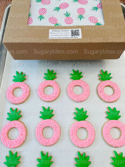 Pineapple Cookies, Pineapple Party, Includes 12 decorated cookies!!