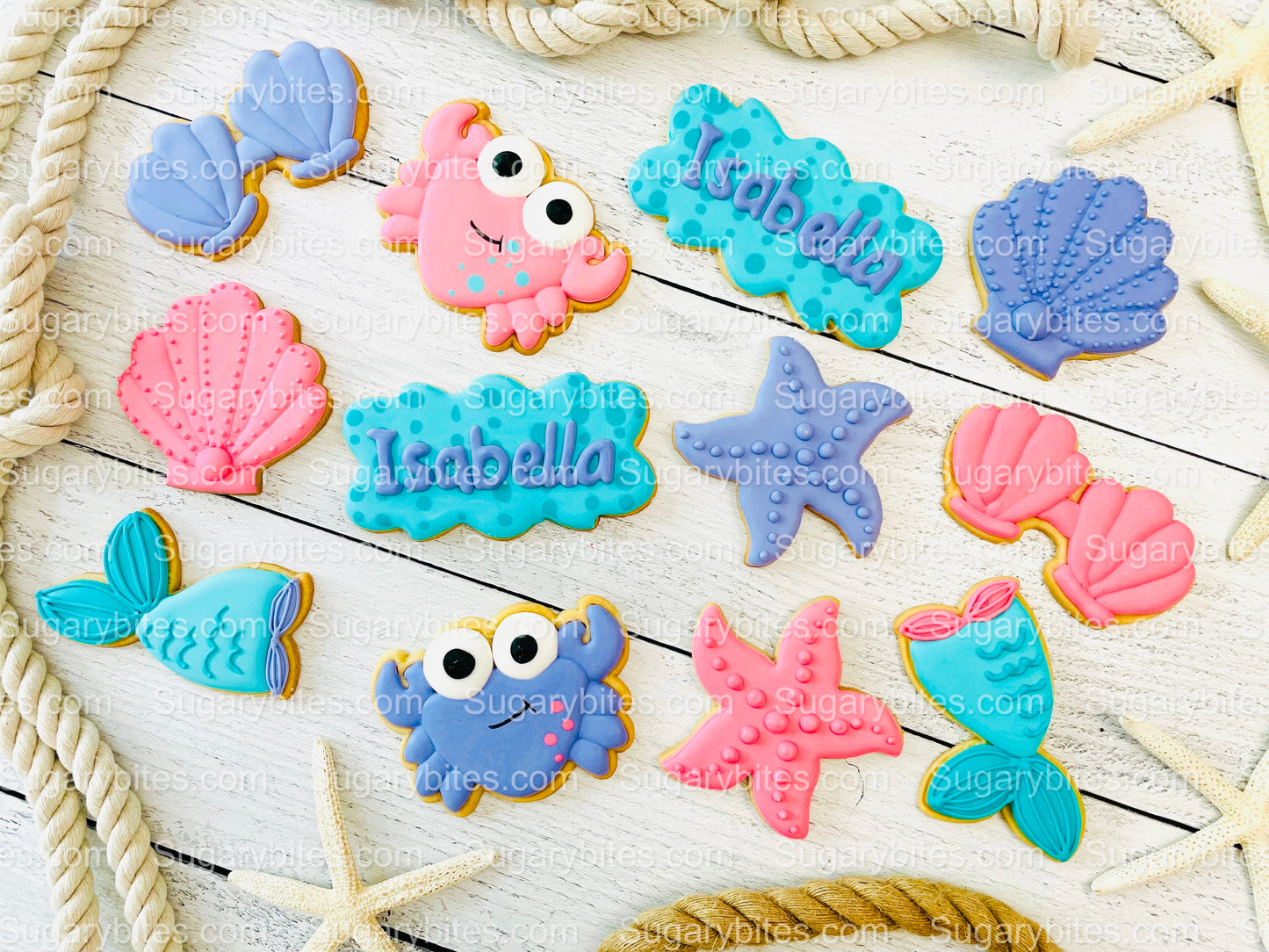 Mermaid Cookies, Mermaid Party, (Large Cookies), includes 12 decorated cookies!