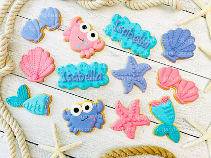 Mermaid Cookies, Mermaid Party, (Large Cookies), includes 12 decorated cookies!