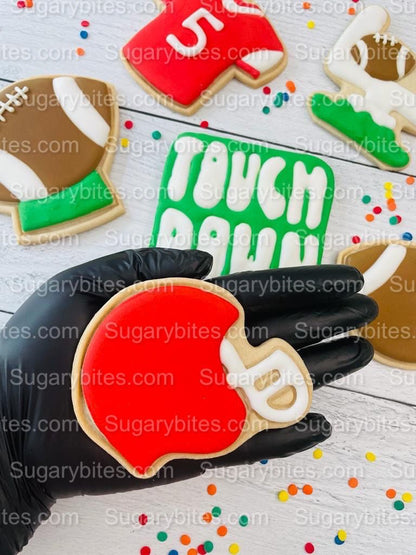 Sport Decorated Cookies, Football Game Day Decorated Cookies, Football Goal Post Decorated Set, (Includes 12 Large Decorated Cookies)