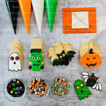 Load image into Gallery viewer, Halloween Cookie Decorating Kit, DIY Cookie Kit, (Large Cookies) ***INCLUDES 24 ITEMS*** With 4 Icing Bags &amp; 3 Deluxe Sprinkle!
