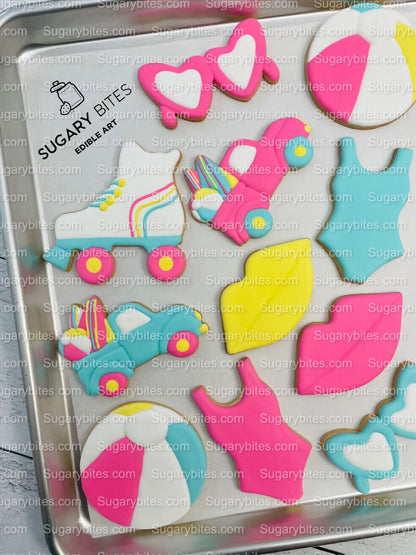 Pink Cookie Decorating Kit, Doll DIY Sugar Cookie Decorating Kit, **INCLUDES 24 ITEMS**, (Large Cookies)!