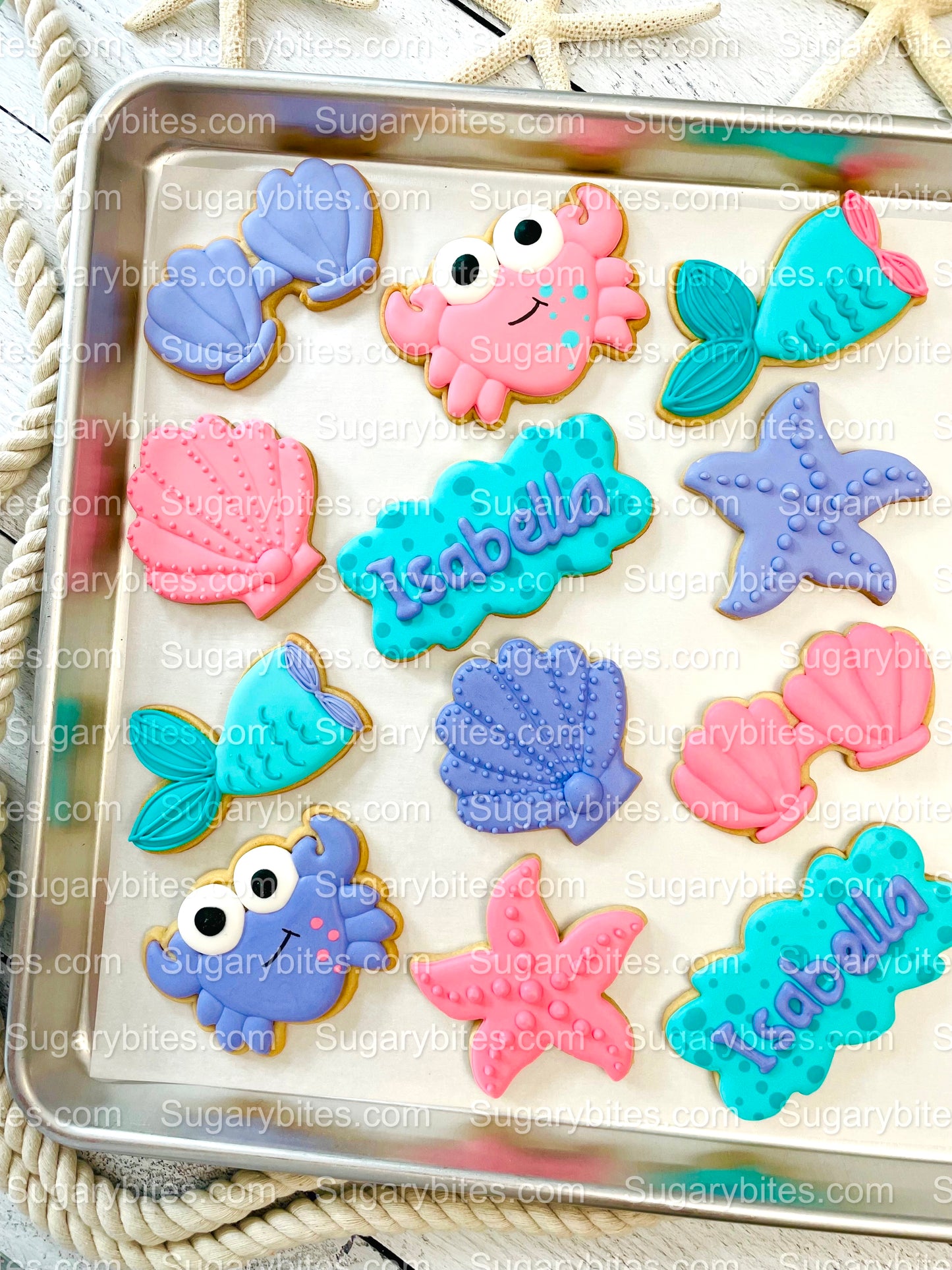 Mermaid Cookies, Mermaid Party, (Large Cookies), includes 12 decorated cookies!