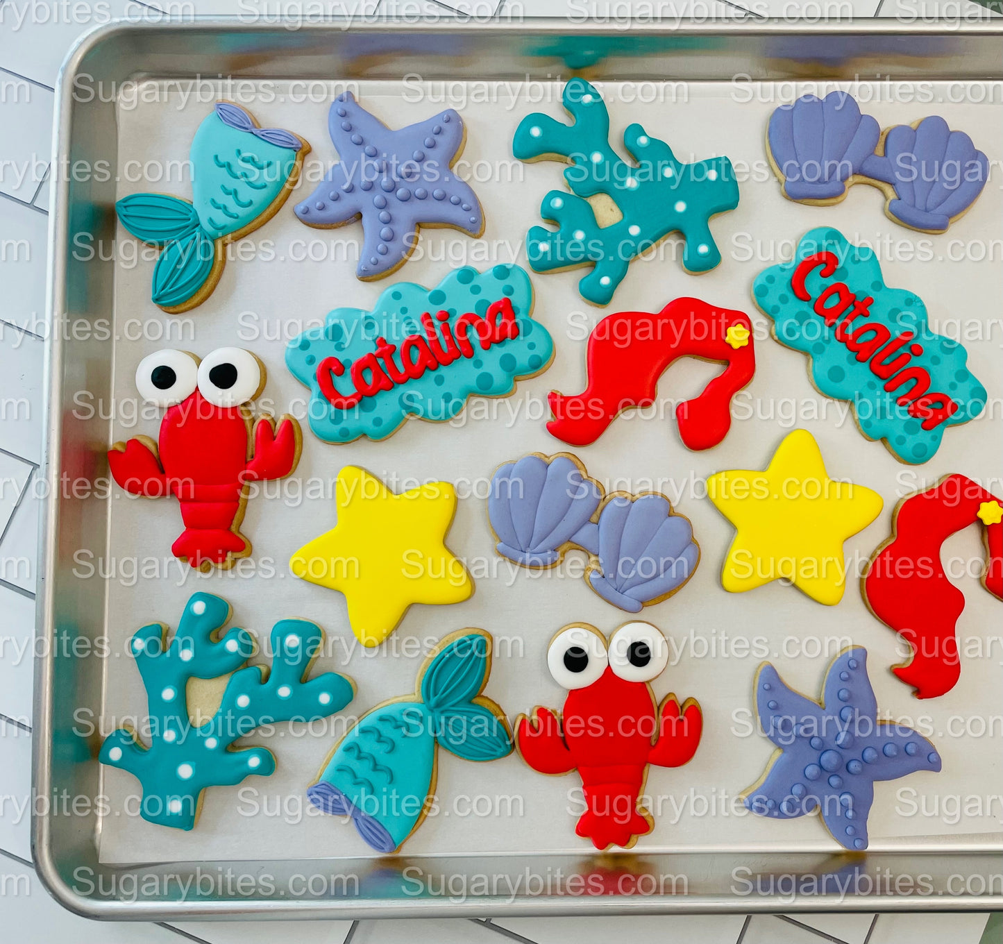 Under the Sea Decorated Cookies, Party, (Large Cookies), includes 12 decorated cookies!