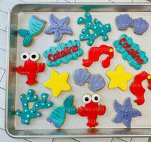Load image into Gallery viewer, Under the Sea Decorated Cookies, Party, (Large Cookies), includes 12 decorated cookies!
