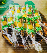 Load image into Gallery viewer, Pineapple Decorated Cookies, Iced Cookies, Palm Royal iced Sugar Cookies … ****5 Assorted Star Sugar Cookie Bags****
