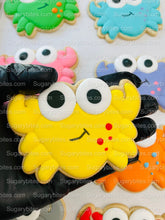 Load image into Gallery viewer, Crab Cookies, Crabby cookies, (Large Cookies), includes 12 decorated cookies!!
