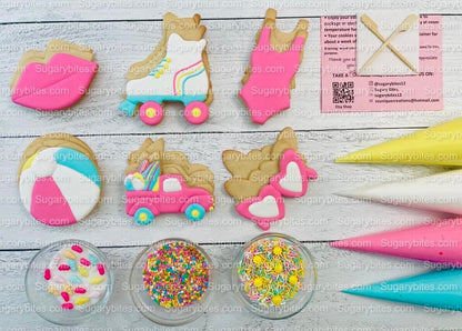 Pink Cookie Decorating Kit, Doll DIY Sugar Cookie Decorating Kit, **INCLUDES 24 ITEMS**, (Large Cookies)!