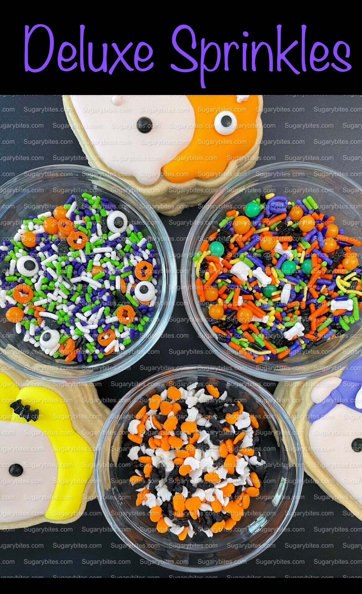 Halloween Cookie Decorating Kit, DIY Cookie Kit, (Large Cookies) ***INCLUDES 24 ITEMS*** With 4 Icing Bags & 3 Deluxe Sprinkle!