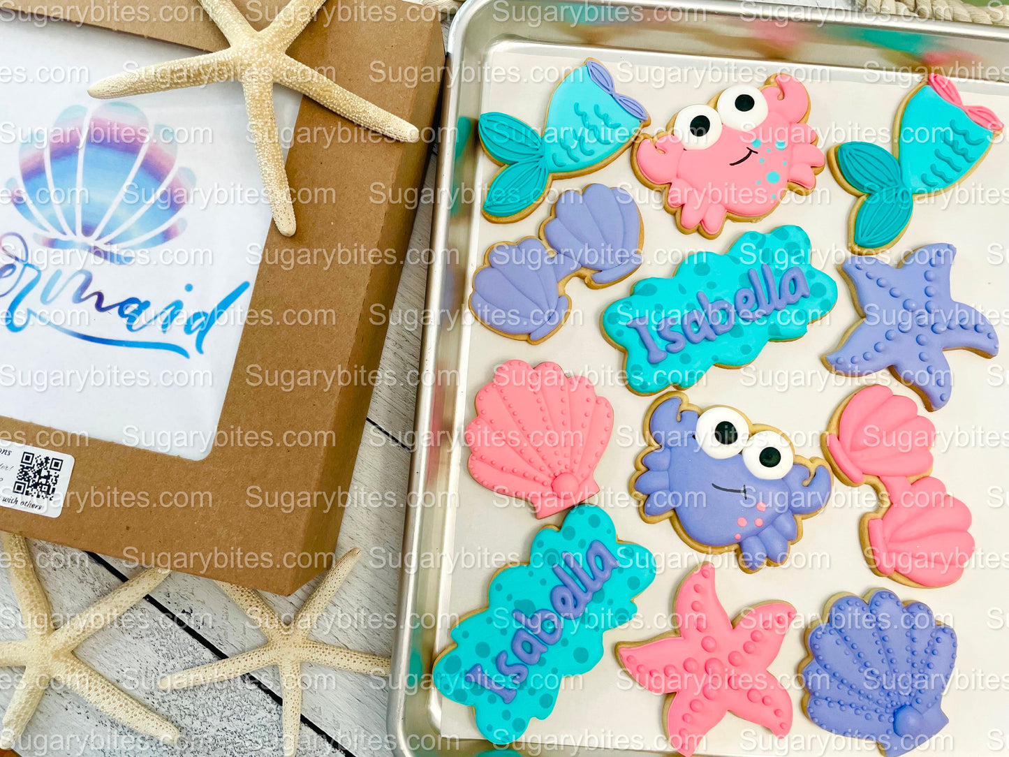 Mermaid Cookies, Mermaid Party, (Large Cookies), includes 12 decorated cookies!