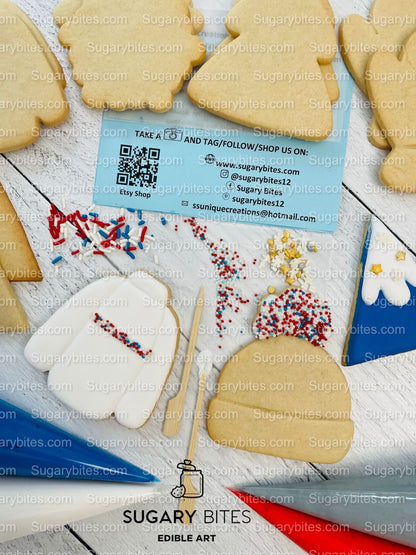 Winter Cookie Decorating Kit, Winter DIY Cookie Kit, (Large Cookies) ***INCLUDES 24 ITEMS*** With 4 Icing Bags & 3 Deluxe Sprinkle!
