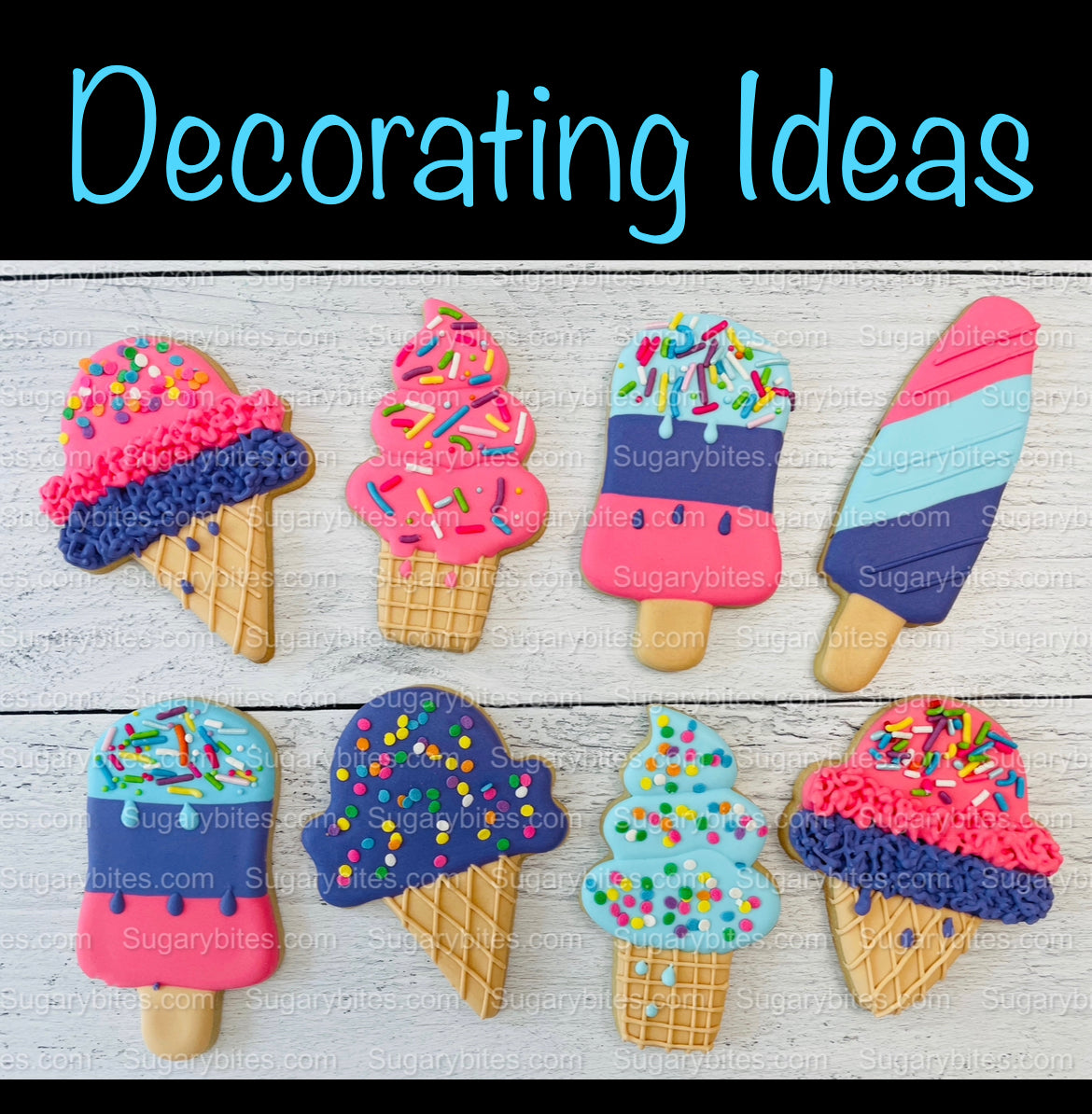Ice Cream Cookie Decorating Kit, Sweet Treat DIY Cookie Decorating Kit, Zoom Party Favors, **INCLUDES 24 ITEMS**