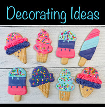 Load image into Gallery viewer, Ice Cream Cookie Decorating Kit, Sweet Treat DIY Cookie Decorating Kit, Zoom Party Favors, **INCLUDES 24 ITEMS**
