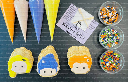 Halloween Cookie Decorating Kit, DIY Cookie Kit, (Large Cookies) ***INCLUDES 24 ITEMS*** With 4 Icing Bags & 3 Deluxe Sprinkle!