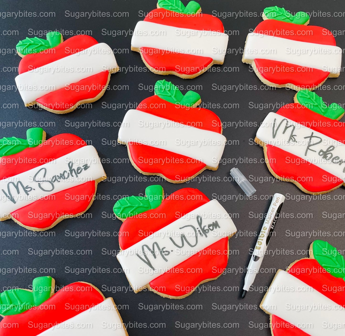 Back to School Cookies | Teacher Appreciation Cookies | Apple cookies | Graduation Cookies | School Cookies … includes a EDIBLE MARKER!