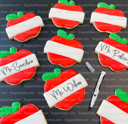 Back to School Cookies | Teacher Appreciation Cookies | Apple cookies | Graduation Cookies | School Cookies … includes a EDIBLE MARKER!