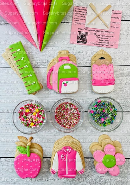 Back to school Cookies, Doll Cookies, Teacher’s appreciation cookies, Doll DIY Cookie Decorating Kit, **INCLUDES 24 ITEMS**, (Large Cookies)